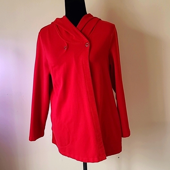 pure jill Sweaters - Pure Jill red wrap sweather Hooded size M